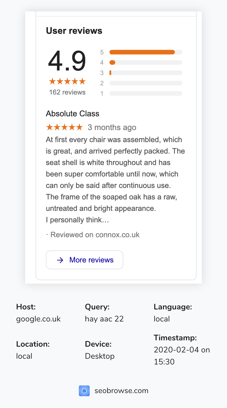 Google adds reviews to the knowledge panel, without any links that are clickable to the source.